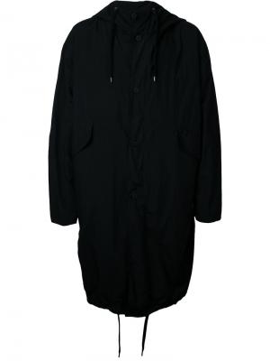 Пальто с капюшоном Teatora. Цвет: чёрный
