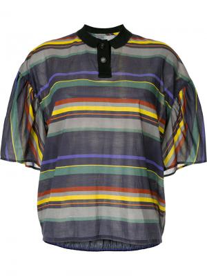 Рубашка-поло в полоску Kolor. Цвет: многоцветный