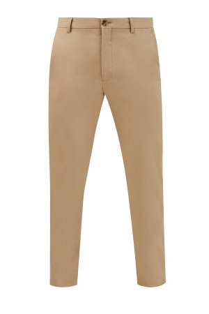 Хлопковые брюки-чинос с пуговицами из рога буйвола BURBERRY. Цвет: бежевый