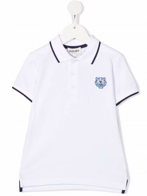 Logo-embroidered polo shirt Kenzo Kids. Цвет: белый