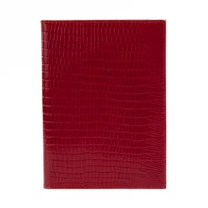 Обложка для паспорта Fabula, красная, Reptile, натуральная кожа Befler. Цвет: красный