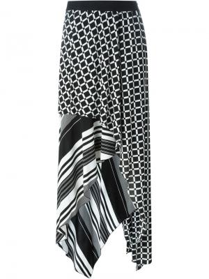 Асимметричная юбка с комбинированным узором IM Isola Marras I'M. Цвет: чёрный