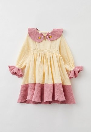 Платье Mamour Enfants. Цвет: желтый