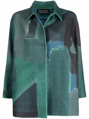 Куртка-рубашка с абстрактным принтом Gianluca Capannolo. Цвет: зеленый