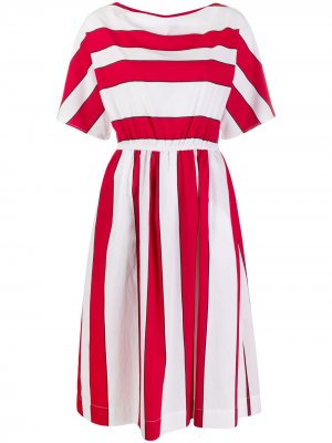 Платье миди Scully Stripe Woolrich. Цвет: белый