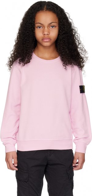 Детский свитшот, окрашенный в готовую одежду , цвет Pink Stone Island Junior
