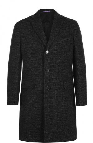 Шерстяное однобортное пальто Ralph Lauren. Цвет: серый