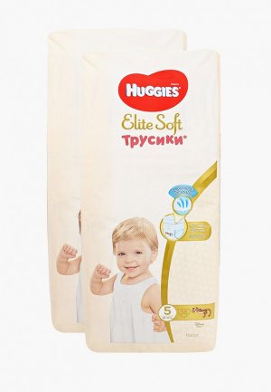Подгузники-трусики Huggies Elite Soft, размер 5 (12-17 кг), 76 шт.. Цвет: белый