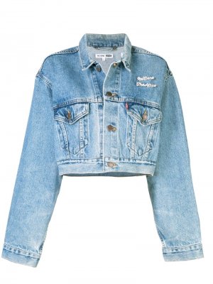 Укороченная джинсовая куртка Re/Done. Цвет: синий