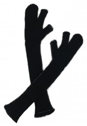 Перчатки MM6 Maison Margiela. Цвет: черный