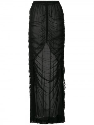 Полупрозрачная юбка со сборками Vera Wang. Цвет: черный