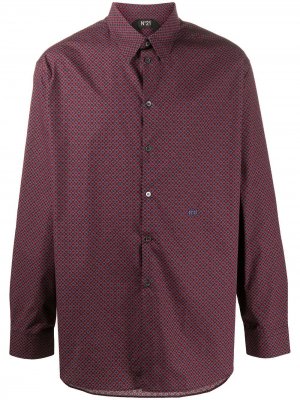 Рубашка с геометричным принтом и длинными рукавами Nº21. Цвет: черный