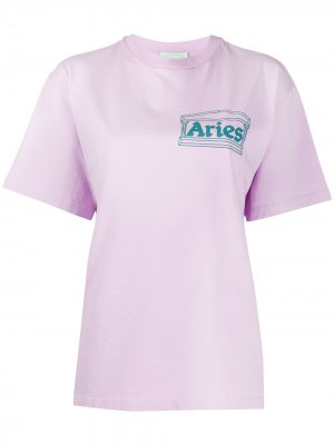 Футболка оверсайз с логотипом Aries. Цвет: розовый