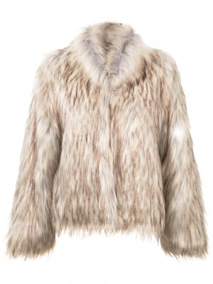 Фактурная шуба Unreal Fur. Цвет: коричневый