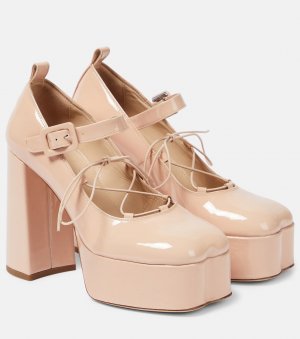 Туфли на платформе со шнуровкой из лакированной кожи , розовый Simone Rocha