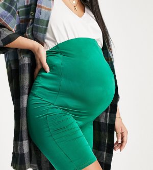 Зеленые облегающие шорты-леггинсы -Зеленый цвет Flounce London Maternity