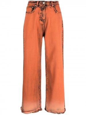 Расклешенные джинсы с принтом тай-дай MSGM. Цвет: оранжевый