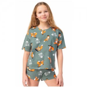 Пижама для девочки , HF5900DSP размер 158, цвет роллы,св.бирюзовый HappyFox. Цвет: голубой/бирюзовый