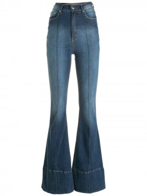 Расклешенные джинсы с завышенной талией Amapô. Цвет: синий