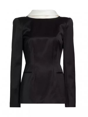 Мини-платье с обратным блейзером Laquan Smith, цвет black ivory Smith