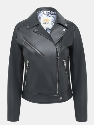 Кожаные куртки ORSA Couture. Цвет: темно-синий