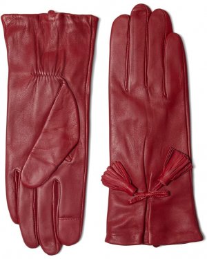 Перчатки Tassel Bow Leather Gloves, цвет Wildflower Red Kate Spade New York