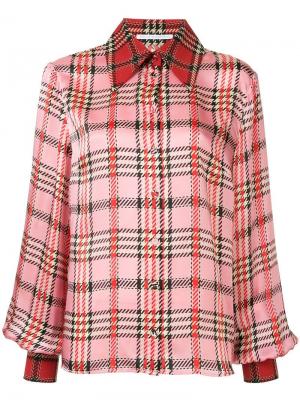 Рубашка с узором в шотландскую клетку Emilia Wickstead. Цвет: розовый