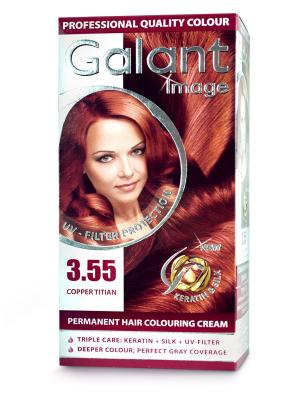 Cтойкая крем-краска для волос  GALANT 3.55 медный тициан, 115мл.,(Болгария) Image. Цвет: рыжий, красный