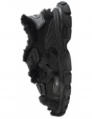Черные сандалии Track с мехом Balenciaga