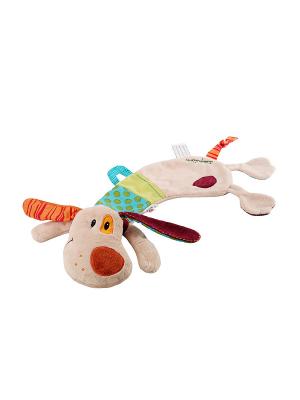 Собачка Джеф: игрушка-обнимашка в коробке Lilliputiens. Цвет: бежевый, бордовый, салатовый