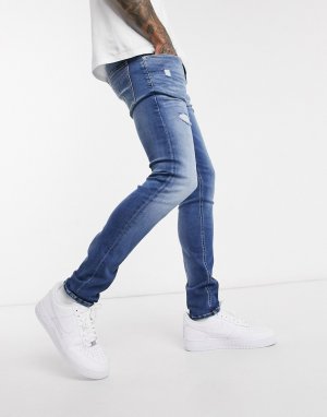 Синие джинсы скинни со рваной отделкой -Синий Calvin Klein Jeans