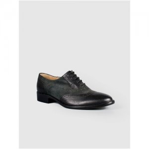 Женская обувь, G. Benatti, туфли, модель Броги, размер 39, натуральная кожа-замша, черный цвет, шнурки, рисунок Gianmarco Benatti. Цвет: черный