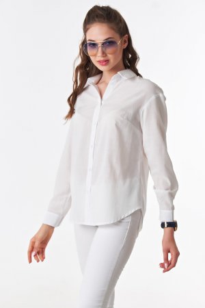 Белая базовая блуза рубашка на пуговицах Victoria Filippova