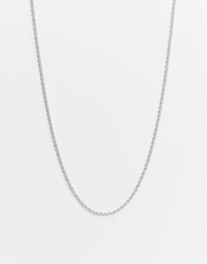 Серебристое витое ожерелье-цепочка -Серебристый Chained & Able