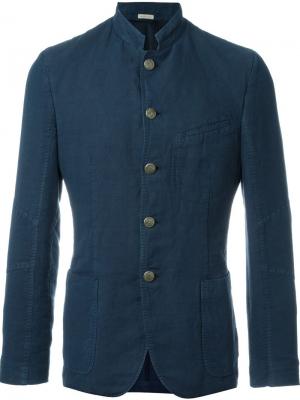 Приталенный пиджак с воротником-мандарином Massimo Alba. Цвет: синий