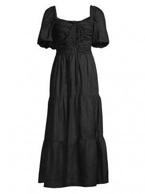 Льняное платье-миди L'Oasis Palacio Faithfull Brand, черный the Brand