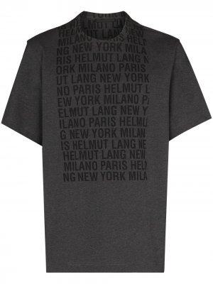 Box-logo cotton T-shirt Helmut Lang. Цвет: серый