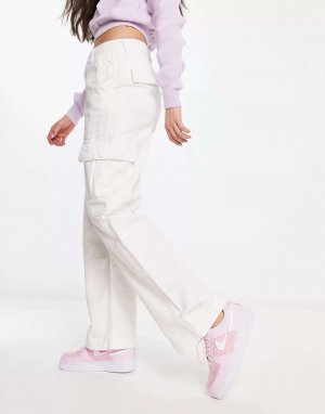 Хлопок:Свободные брюки-карго белого цвета Cotton:On. Цвет: белый