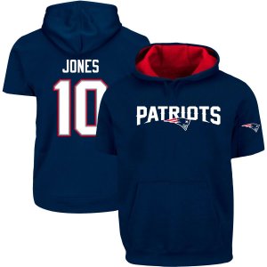 Мужской пуловер с капюшоном Mac Jones темно-синего цвета New England Patriots Big & Tall короткими рукавами Fanatics