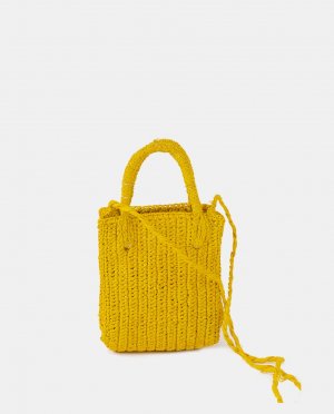 Желтая сумка через плечо Mini Mimi из рафии с несколькими ручками , желтый Hat Attack