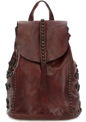Бордовый рюкзак из натуральной кожи Campomaggi. Цвет: бордовый