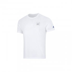 Алфавитный китайский принт с круглым вырезом Спортивная футболка короткими рукавами Топы унисекс Белый HN2064 Adidas