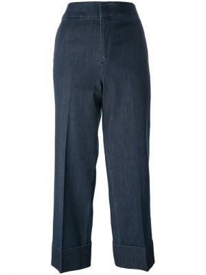 Укороченные расклешенные брюки Pt01. Цвет: синий