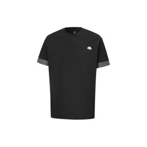 City Contrast Cuff Sport Crew Neck Short Sleeve T-Shirt Men Tops Black 10020858-A02 Converse
