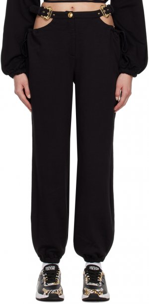 Черные брюки для отдыха с пряжкой в ​​стиле барокко Versace Jeans Couture