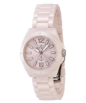 Invicta Ocean Voyage Керамический браслет Светло-розовый циферблат Кварцевые женские часы INV46302