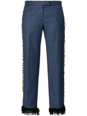 Укороченные джинсы с оборочной отделкой Marco De Vincenzo. Цвет: синий