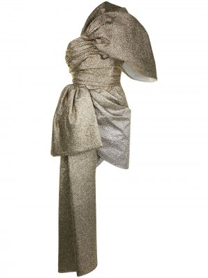 Платье мини со съемной деталью Isabel Sanchis. Цвет: золотистый