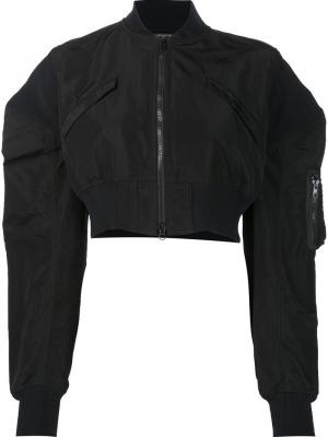 Укороченная куртка-бомбер Yohji Yamamoto. Цвет: чёрный