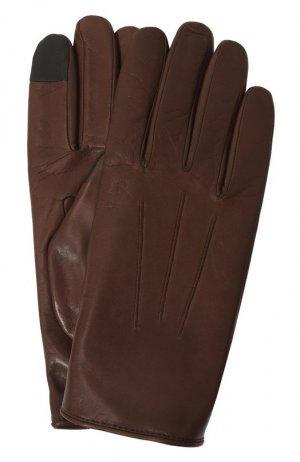 Кожаные перчатки Rick Agnelle. Цвет: коричневый